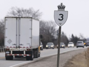 Traffic is shown on Highway 3 east of Essex on Thursday, March 28, 2019.