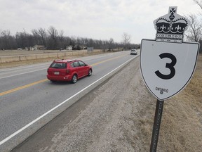 Traffic is shown on Highway 3 east of Essex on March 28, 2019.