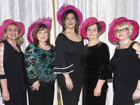 The 15th annual Ciociaro Club International Women's Day Committee is shown on Friday, March 8, 2019, at the facility. Over 750 women are attended the event that raised $20,000 for the Windsor Regional Breast Health Centre. The Ciociaro group has so far donated more than $150,000 to women's health initiatives over its 15-year existence. Pictured from left, are Anna Vitti, Ilde Mariani, Anna Vozza, Rita Petrilli and Christina Maceroni.