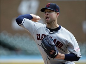 Corey Kluber of the Cleveland Indians pitches against the Detroit Tigers during the second inning at Comerica Park on April 9, 2019 in Detroit, Michigan.