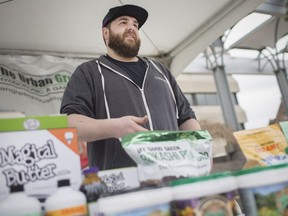James Marcoux, owner of The Urban GreenHouse, a hydroponic and aquaculture supply company, is pictured at the Epic 420 Festival at Charles Clark Square on April 18, 2019.