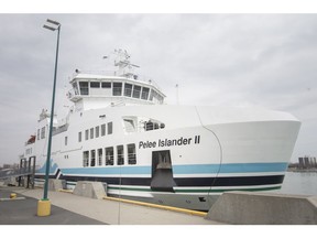 The Pelee Islander II sits docked in Leamington   Friday, April 5, 2019.