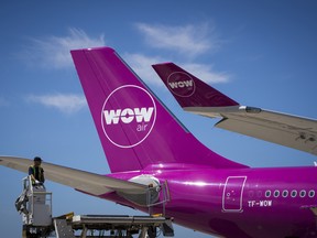 (FILES) A file picture taken on August 6, 2018 shows an aircraft of Icelandic low-cost airline WOW Air on the tarmac of Roissy-Charles de Gaulle Airport, north of Paris. - Icelandic low-cost airline WOW Air, in difficult financial position, announced on March 28, 2019 that it will cease operations and cancel all flights, a decision that is expected to affect thousands of passengers. (Photo by JOEL SAGET / AFP)JOEL SAGET/AFP/Getty Images