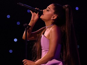 Ariana Grande preforms at Billboard Women In Music 2018 on Dec. 6, 2018 in New York City.