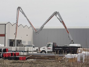 The exterior of PharmHouse, a cannabis growing operation currently under construction in Leamington, is shown on  April 11, 2019.