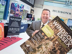 Gordon Orr, CEO of Tourism Windsor Essex Pelee Island, promotes hometown tourism at the annual "staycation" expo at the Devonshire Mall, April 26, 2019.