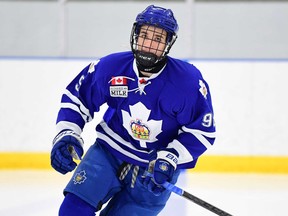 Belle River's Logan Mailloux spent this season learning under NHL hall of fame defenceman Paul Coffey with the Toronto Marlboros.     Image courtesy of Dan Hickling/Hickling Images / Windsor Star