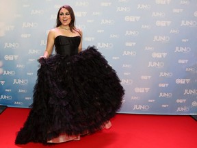 Tanya Tagaq poses on the red carpet during the 2015 Juno Awards in Hamilton, Ont., on Sunday, March 15, 2015. The Indigenous Music Awards says it will work to address cultural appropriation concerns in response to a boycott by several Inuit artists, but the nomination at the centre of the controversy will stand.