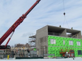 A construction site on Crawford Street in Sarnia, the same street where a building caught fire early Sunday morning. One death -- a pet -- was reported along with damages estimated at $150,000. (File Photo/The Observer)