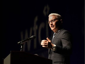 WINDSOR, ON. Friday, March 29, 2019 -- Anderson Cooper gives a talk to a crowd of thousands at The Colosseum at Caesars Windsor on Friday, March 29, 2019. Cooper, an American journalist and news anchor with CNN and CBS, was the first speaker in the WFCU Credit Union's Speaker Series.(COURTESY OF WFCU CREDIT UNION / WINDSOR STAR)