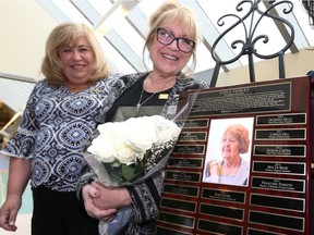 Registered Nurse Barb Deter, right, who has dedicated 46 years of her life to a career in nursing in Windsor and Essex County, has been given the prestigious Lois A. Fairley Nursing Award at Ouellette Campus of Windsor Regional Hospital May 3, 2019. Joining Deter was past winner Marylynn Holzel, left. The award is named for Lois Fairley, a graduate of Grace Hospital's nursing program who spent her career serving patients at Grace Hospital in Windsor and as a nurse and head nurse, as well as director of the Registered Nurses Association of Ontario, president of the Ontario Nurses Assoc. and on the program advisory committee of St. Clair College. Barb Deter is one of 86 Windsor Essex County Health Unit nurses currently dealing with a labour dispute.