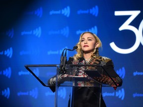 Madonna speaks onstage during the 30th Annual GLAAD Media Awards New York at New York Hilton Midtown on May 4, 2019 in New York City. (Jamie McCarthy/Getty Images for GLAAD)