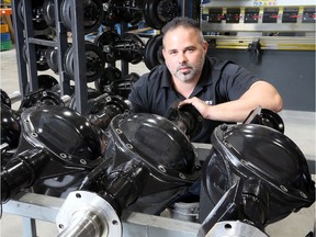 Keith Grondin, president of Bears Performance Products is photographed with some products at the company's headquarters in Tecumseh.