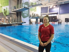 Celina Toth, a member of the Canadian national diving team, is photographed on Thursday, May 23, 2019, at the Windsor International Aquatic and Training Centre, after a news conference announcing that Windsor will host the FINA Diving Grand Prix — Canada Cup two years in a row. starting next year.