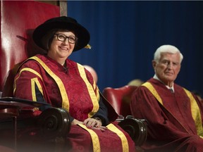 Mary Jo Haddad is installed as the University of Windsor's first female Chancellor during a convocation ceremony at the St. Denis Centre, Tuesday, May 28, 2019.