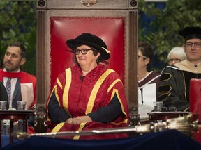 Mary Jo Haddad is installed as the University of Windsor's first female Chancellor during a convocation ceremony at the St. Denis Centre, Tuesday, May 28, 2019.