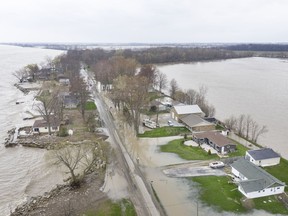 Leamington's Hillman Marsh faces further ecological upset Aerial views of flooded homes on Cotterie Park Road north of Hillman Marsh are pictured Wednesday, May 1, 2019.