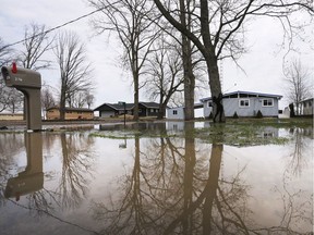 Flooding on Cotterie Park Road in Leamington is shown on April 16, 2019.