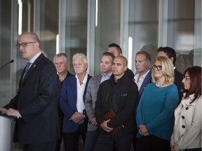 At a news conference on May 17, Mayor Drew Dilkens called into question the legality of business improvement associations donating money to help fund the appeal of the proposed megahospital's location.