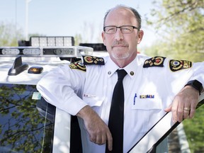 ESSEX, ONT:. MAY 27, 2019 - Essex-Windsor EMS Chief, Bruce Krauter, is pictured outside the Essex Civic Centre, Monday, May 27, 2019.