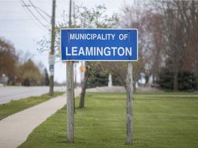 A Municipality of Leamington sign is pictured along County Rd. 20,  Wednesday, May 8, 2019.