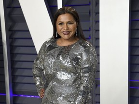 FILE - This Feb. 24, 2019 file photo shows Mindy Kaling at the Vanity Fair Oscar Party in Beverly Hills, Calif. Kaling plans to release a third collection of essays in the summer 2020. Amazon announced Tuesday, May 28, that topics will include Kaling's experience as a single mother and working with Reese Witherspoon and Oprah Winfrey.