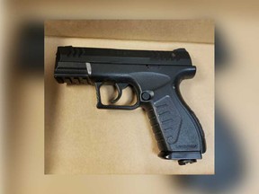 A realistic-looking air pistol that Windsor police seized from a suspect in the city's west end on May 8, 2019.