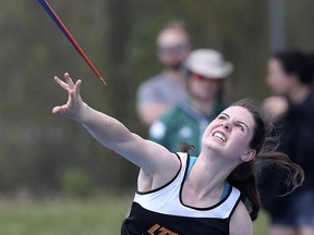 L'Essor's Rose Forshaw, who set a shot put record on Tuesday, finished second in the midget girls' javelin on Wednesday with a best throw of 32.36 metres.