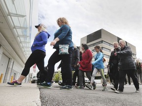 A press conference was held on Wednesday, May 8, 2019, at the Charles Clark Square in downtown Windsor to kick of the Wellness Wednesday walk event. City of Windsor and Caesars Windsor employees are shown during the walk.