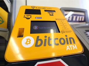 A Bitcoin ATM machine, located at Hasty Market on Tecumseh Road East, is seen on June 21, 2018.