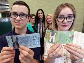 Power of 100 Teens members Mario Muscedere, 15, left, and Ava Caschera, 16, will be donating $25 each, four times per year, as part of their pooled donations.  Behind, Power of 100 Also shown June 12, 2019, adult organizers Maria Caschera, Lisa Caschera and Mandy Sandala Harris, join in the fun.