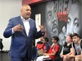 Former MPP and Liberal leadership canadidate Michael Coteau speaks to the audience at MH100 Youth Centre in downtown Windsor Monday.  Coteau said he needed the help of everyone in the room, mostly inner city youth, to become the next premier of Ontario.