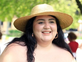 Eleane Paguaga Amador attended the Stonewall Rebellion 50th Anniversary Rally at City Hall Square Friday.