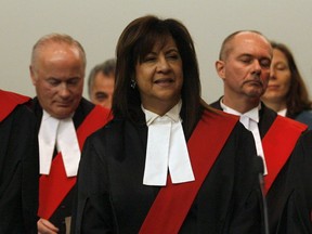 In this file photo, Ontario Court Justice Micheline Rawlins is shown with fellow judges during a swearing-in ceremony in Windsor for new justices.
