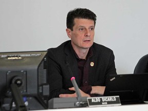 Amherstburg Mayor Aldo DiCarlo at a special meeting of town council on April 2, 2019.