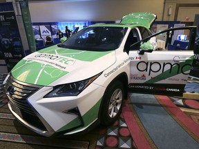 An electric connected vehicle is shown at the Automotive Parts and Manufacturers Association conference at Caesars Windsor on Wednesday, June 12, 2019.