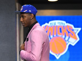 Canadian R.J. Barrett was drafted third overall by the New York Knicks at the NBA draft in Brooklyn last night. (Getty Images)