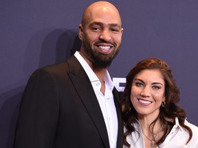 Hope Solo of the United States and Jerramy Stevens attend the FIFA Ballon d'Or Gala 2015 at the Kongresshaus on Jan. 11, 2016 in Zurich, Switzerland. (Matthias Hangst/Getty Images)