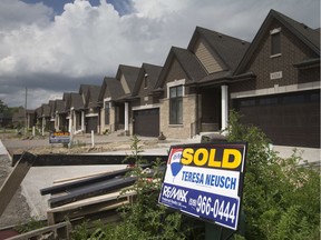 Newly constructed homes already sold are pictured on Silver Maple Street, Wednesday, June 5, 2019.