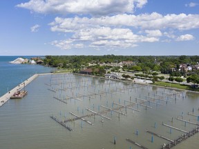 Lakeview Park Marina is shown in June 2019 with several docks under water. The city will now have to spend $5 million to replace the docks with floating ones, or reduce the number of boat slips to save money.