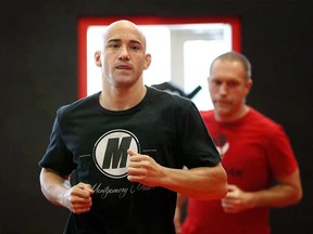 Windsor MMA fighter Eric "Nice Guy" Montgomery gets a sweat going at Maximum Training Centre on June 11, 2019. The veteran bantamweight competitor will be battling at PFC 10 in the St. Denis Centre on June 15, 2019.