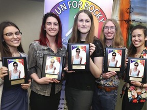Five local secondary students received scholarships from the Run for Rocky Legacy Project on Monday, June 10, 2019. Recipients, from left, Alyssa Miskov-Wilhelm, Marissa Osborne, Laura Prior, Luke Morrison and Katelyn Seto received the Rocky Campana Annual GSA Leadership Memorial Scholarships worth $1000 each.