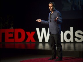 Floyd Marinescu, one of the founding members of CEOs for Basic Income, speaks about future reality of job displacement in Canada, at the TEDx Talk at Chrysler Theatre, Saturday, June 8, 2019.