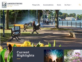 Screen grab from the Visitamherstburg.ca website.