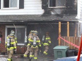 Enjoy doing heroic work? Windsor's looking for new firefighters. In this Feb. 12, 2019, photo, Windsor firefighters re-enter a house at 1690 Leduc Street after a blaze caused extensive damage.