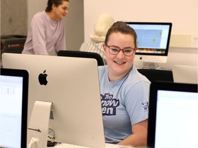 Building a dream, Brennan High School student Anna Turner, 16, is shown July 25, 2019, participating in a 3D printing workshop at teh University of Windsor's Alan Wildeman Centre for the Creative Arts.