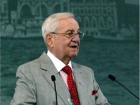 (FILE) American Automobile Executive Lee Iacocca, 94, has died. NEW YORK - APRIL 21:   Lee Iacocca, Founding Chairman of The Statue of Liberty-Ellis Island Foundation, Inc., speaks during the 2004 Ellis Island Family Heritage Awards April 21, 2004 at the Ellis Island Museum in New York City.