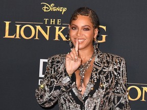 U.S. singer/songwriter Beyonce arrives for the world premiere of Disney's "The Lion King" at the Dolby theatre on July 9, 2019, in Hollywood.