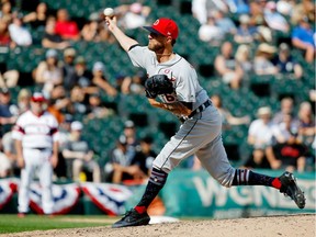 Detroit Tigers relief pitcher Shane Greene (61) pitches against the Chicago White Sox during the ninth inning at Guaranteed Rate Field on July 4, 2019, in Chicago. The Detroit Tigers won 11-5.