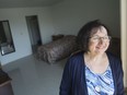 Housing hope. Cheryl Chaney, board chair at Brentwood Recovery Home, gives a tour on July 10, 2019, of one of the centre's four new transitional rooms.